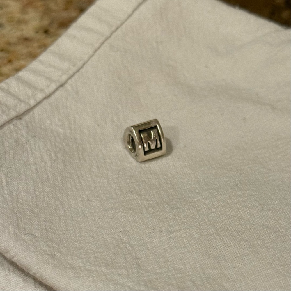 Authentic Pandora Sterling Silver Initial M Charm